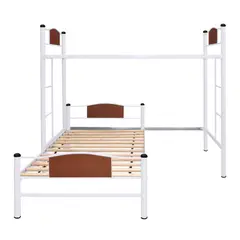 FUTONES Y MUEBLES - Cama Alta + Cama Baja 1.5 Plaza Child Blanco