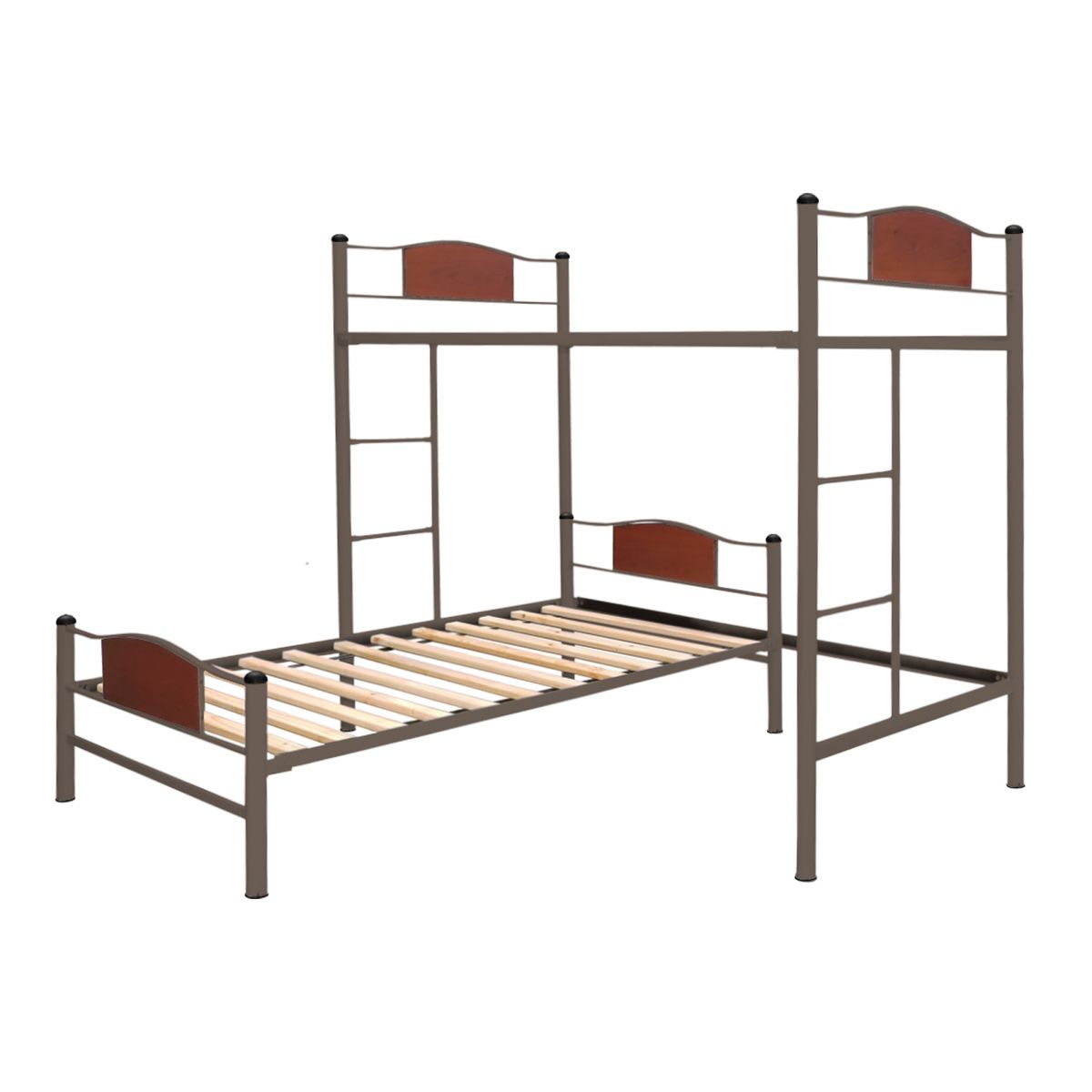 FUTONES Y MUEBLES - Cama Alta + Cama Baja 1.5 Plaza Child Castaño