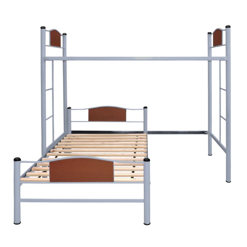 FUTONES Y MUEBLES - Cama Alta + Cama Baja 1.5 Plaza Child Ceniza