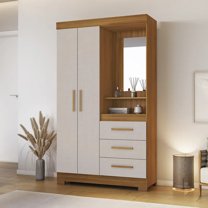 HOME MOBILI - Closet Malaquita 2 Puertas Cafe/Off white
