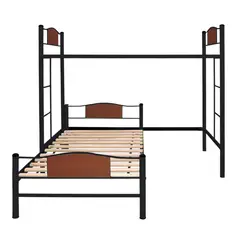FUTONES Y MUEBLES - Cama Alta + Cama Baja 1.5 Plaza Child Negro