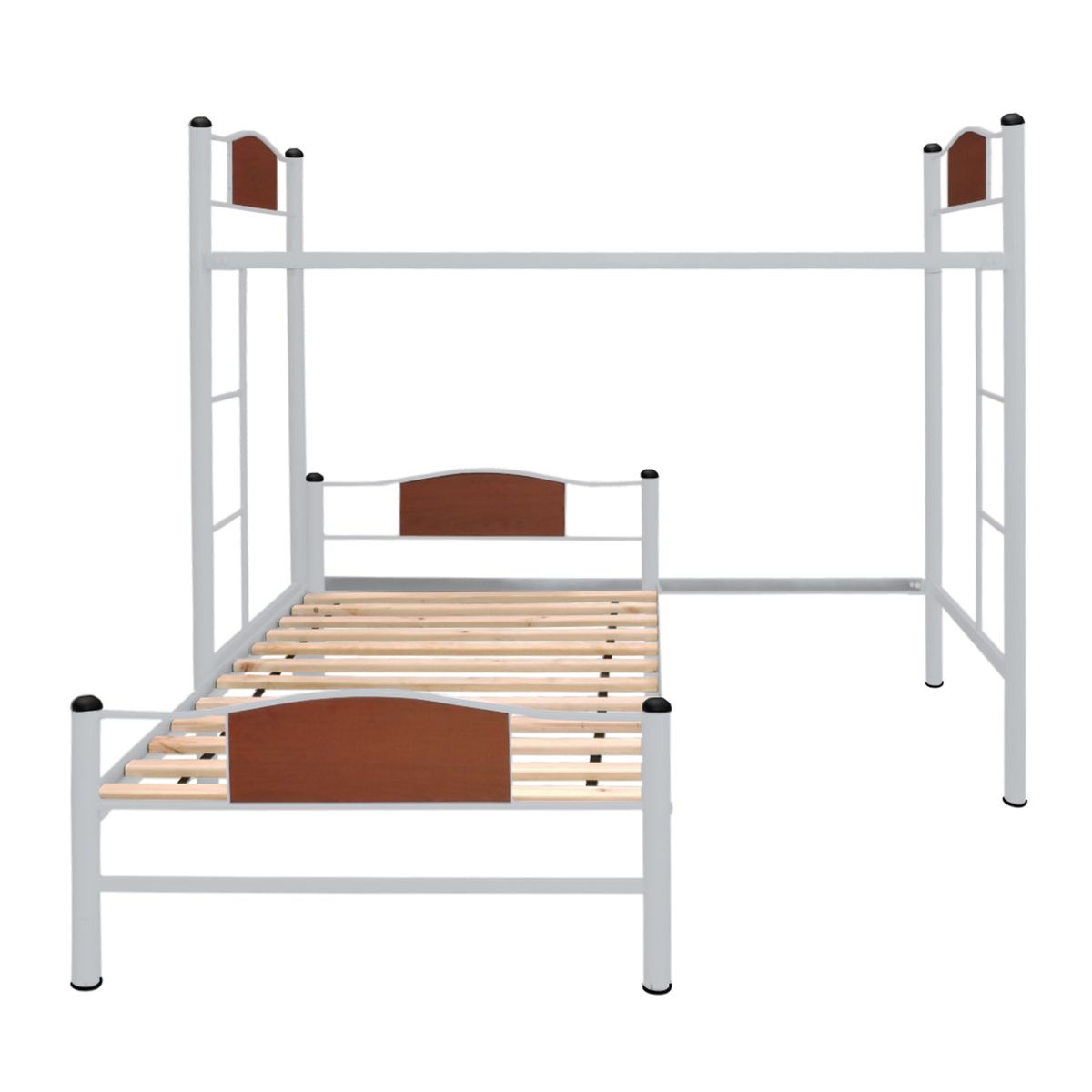 FUTONES Y MUEBLES - Cama Alta + Cama Baja 1.5 Plaza Child Plata