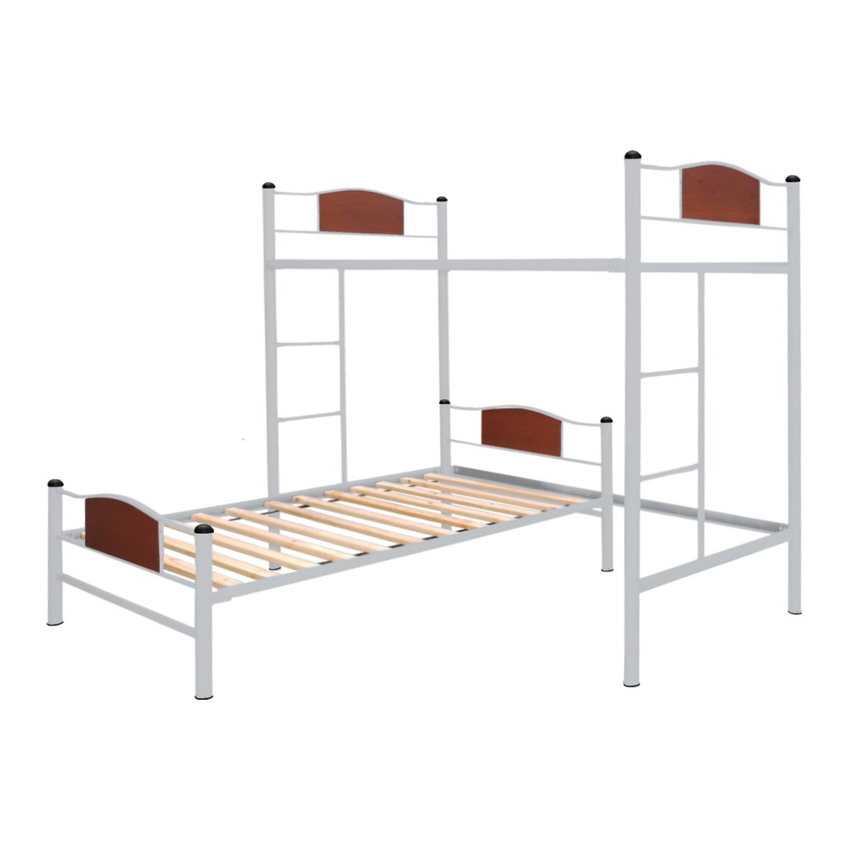 FUTONES Y MUEBLES - Cama Alta + Cama Baja 1.5 Plaza Child Plata