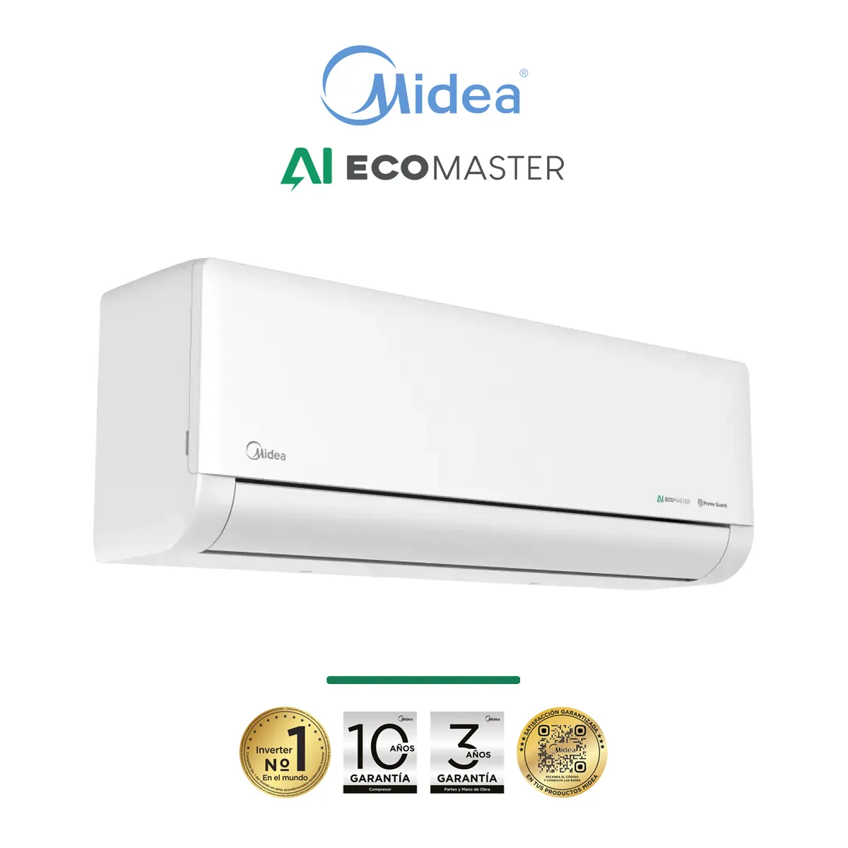 MIDEA - Aire Acondicionado Midea 9.000 BTU - Inverter Wifi ECOMASTER AI
