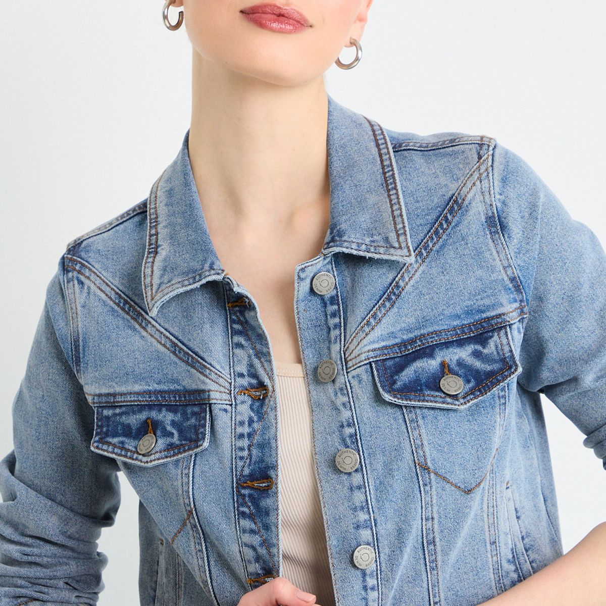 IO - Chaqueta Mezclilla Mujer Celeste Io