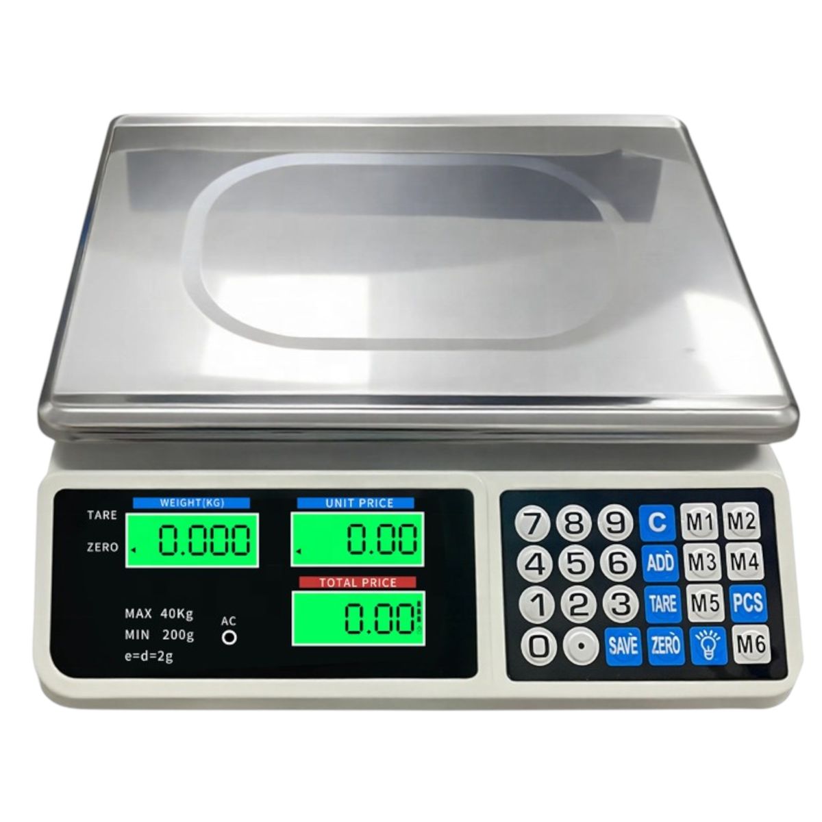 DOMA - Balanza Digital Recargable para Comecios Doble Pantalla 40KG