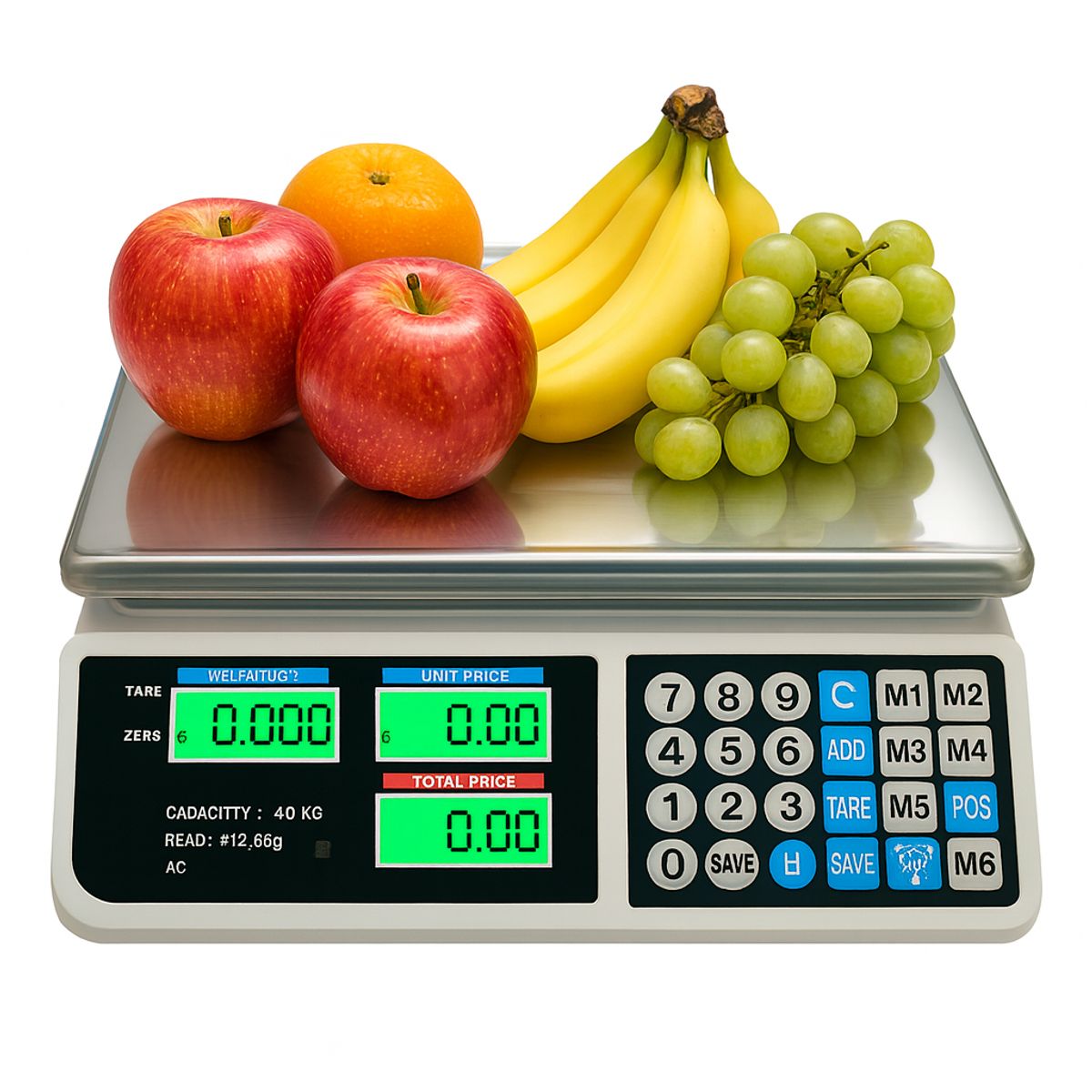 DOMA - Balanza Digital Recargable para Comecios Doble Pantalla 40KG