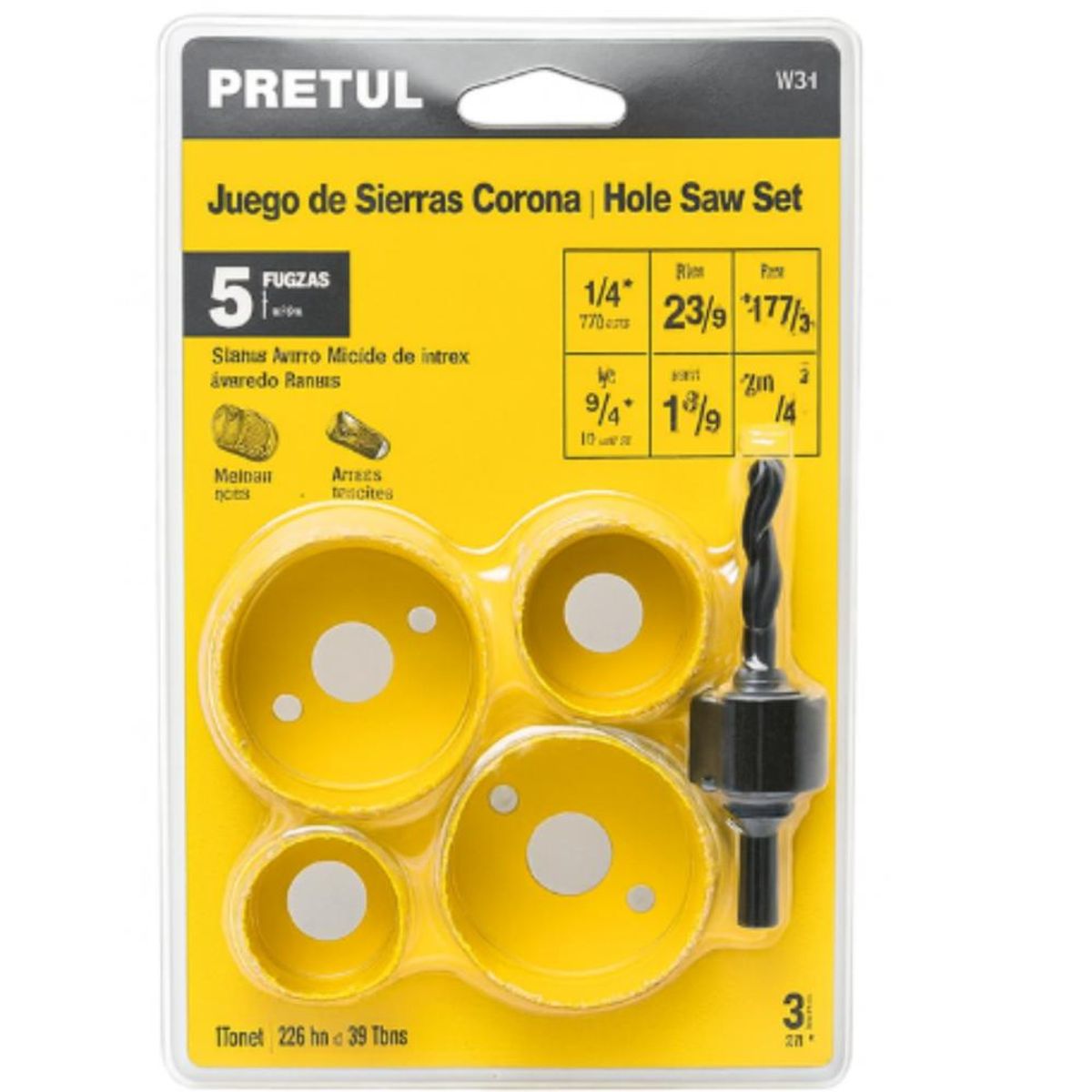 TRUPER - Sierra Copa 5 Piezas Para Instalar Cerraduras Pretul Kit-5p