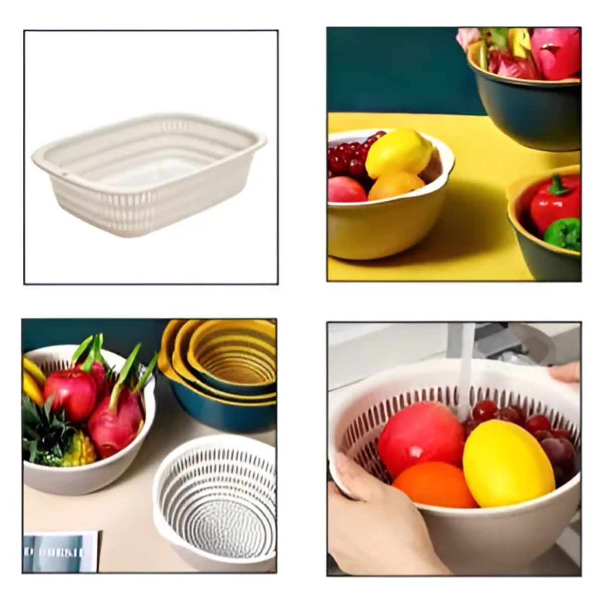GENERICO - Cesta Canasta Multiuso Plástico 2pcs
