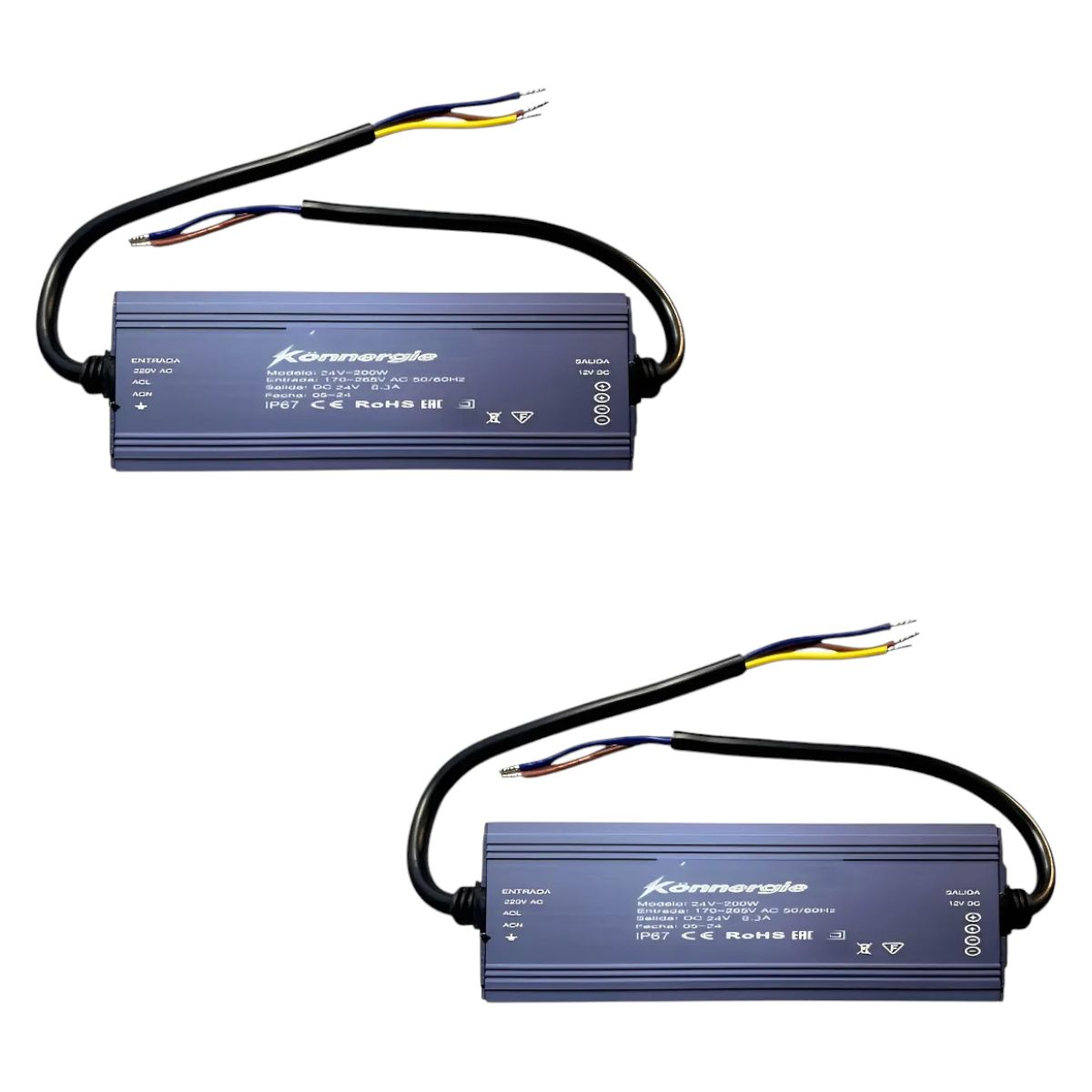 GENERICO - 2 Fuentes de Poder 24V 4.16A 100w IP67 Hermética