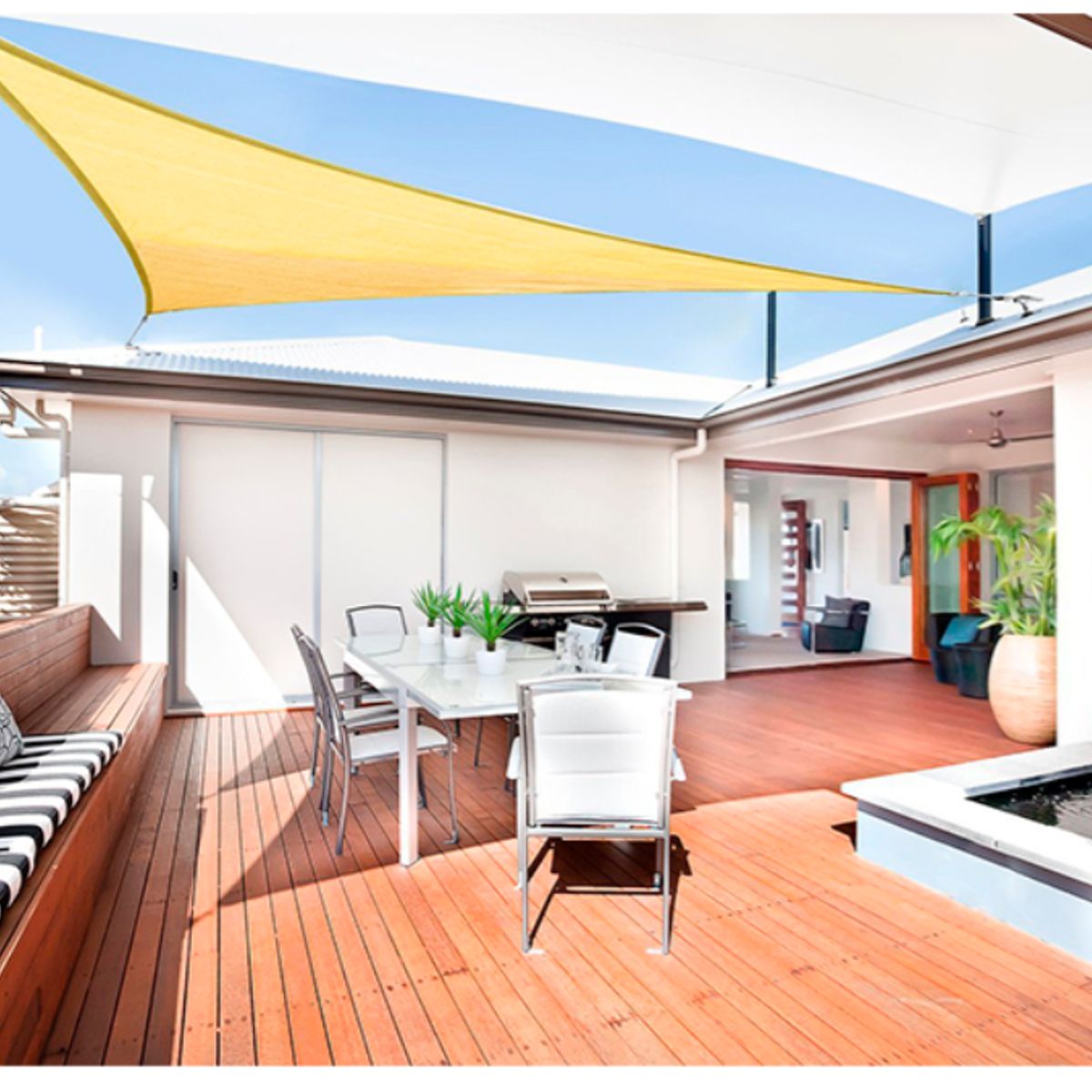 DEWINNER - Toldo Vela Sombra Triangular 3x3 Ideal para Terraza