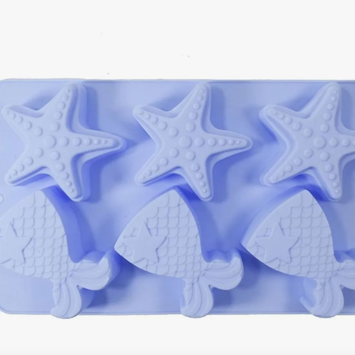 GENERICO - Molde de Silicona Diseño Estrella De Mar Y Cola De Sirena Celeste