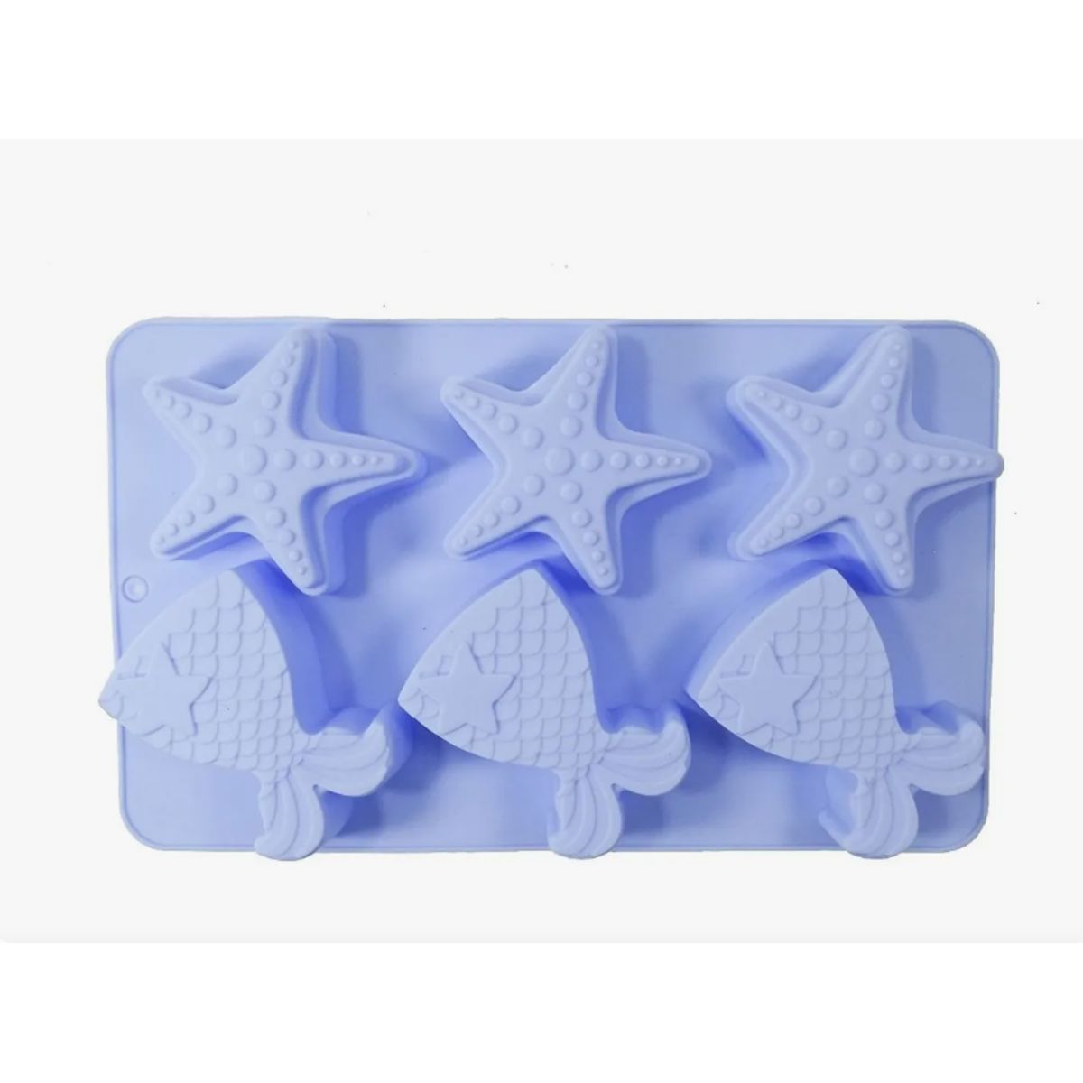 GENERICO - Molde de Silicona Diseño Estrella De Mar Y Cola De Sirena Celeste