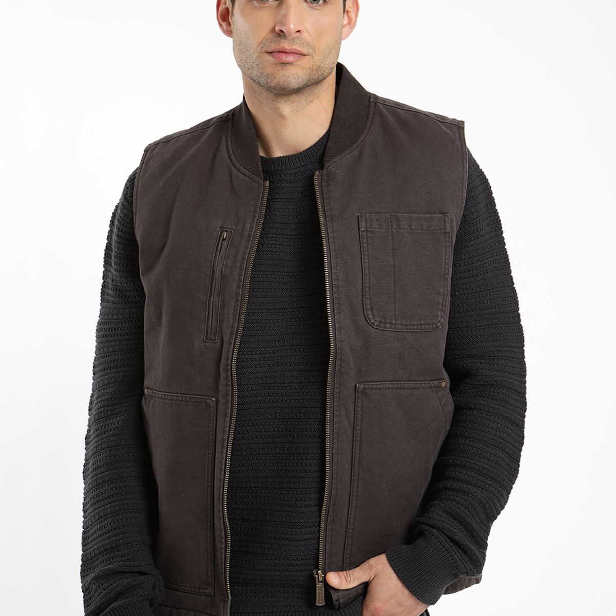 FROENS - Chaqueta hombre sin gorrro fresno 100% algodón orgánico Froens