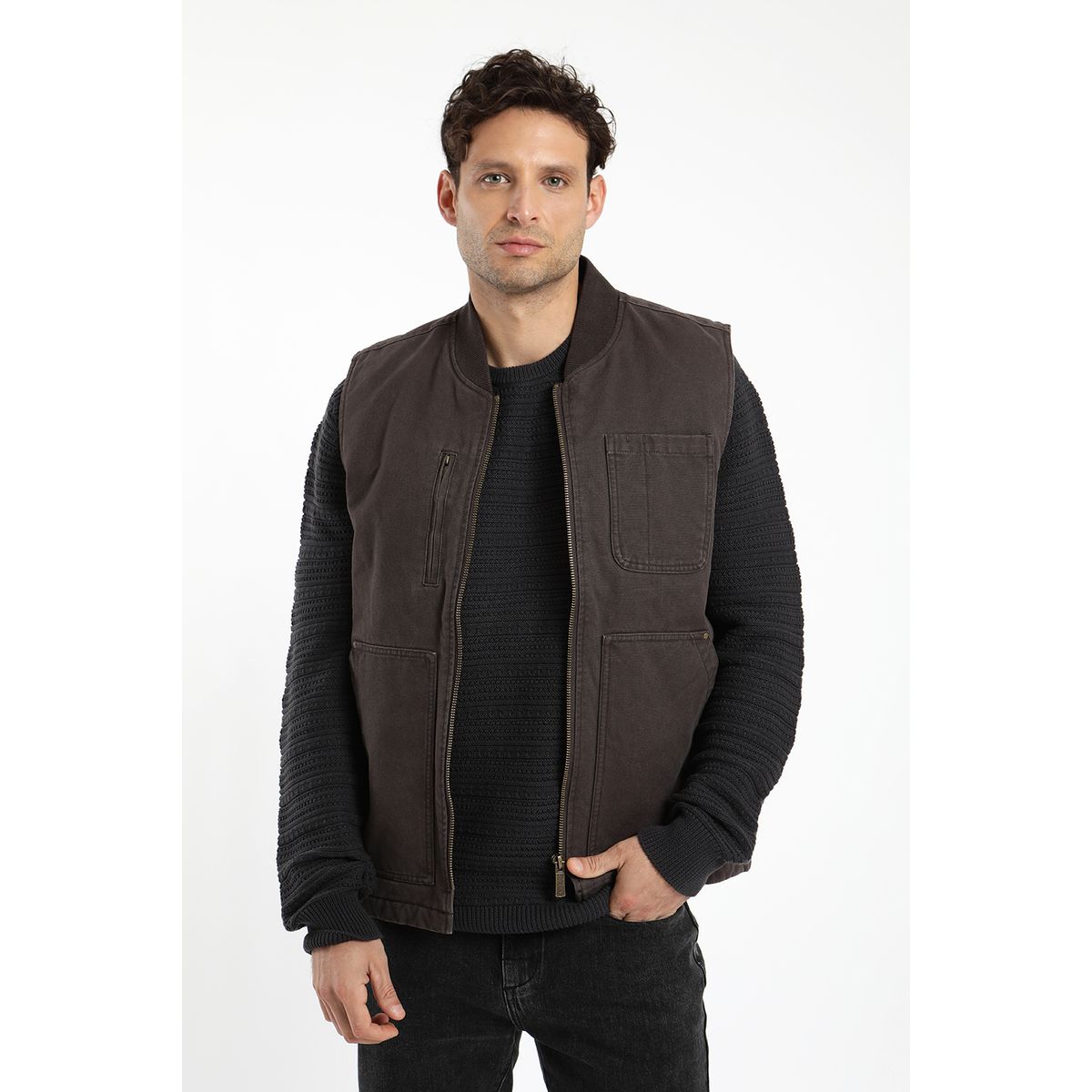 FROENS - Chaqueta hombre sin gorrro fresno 100% algodón orgánico Froens