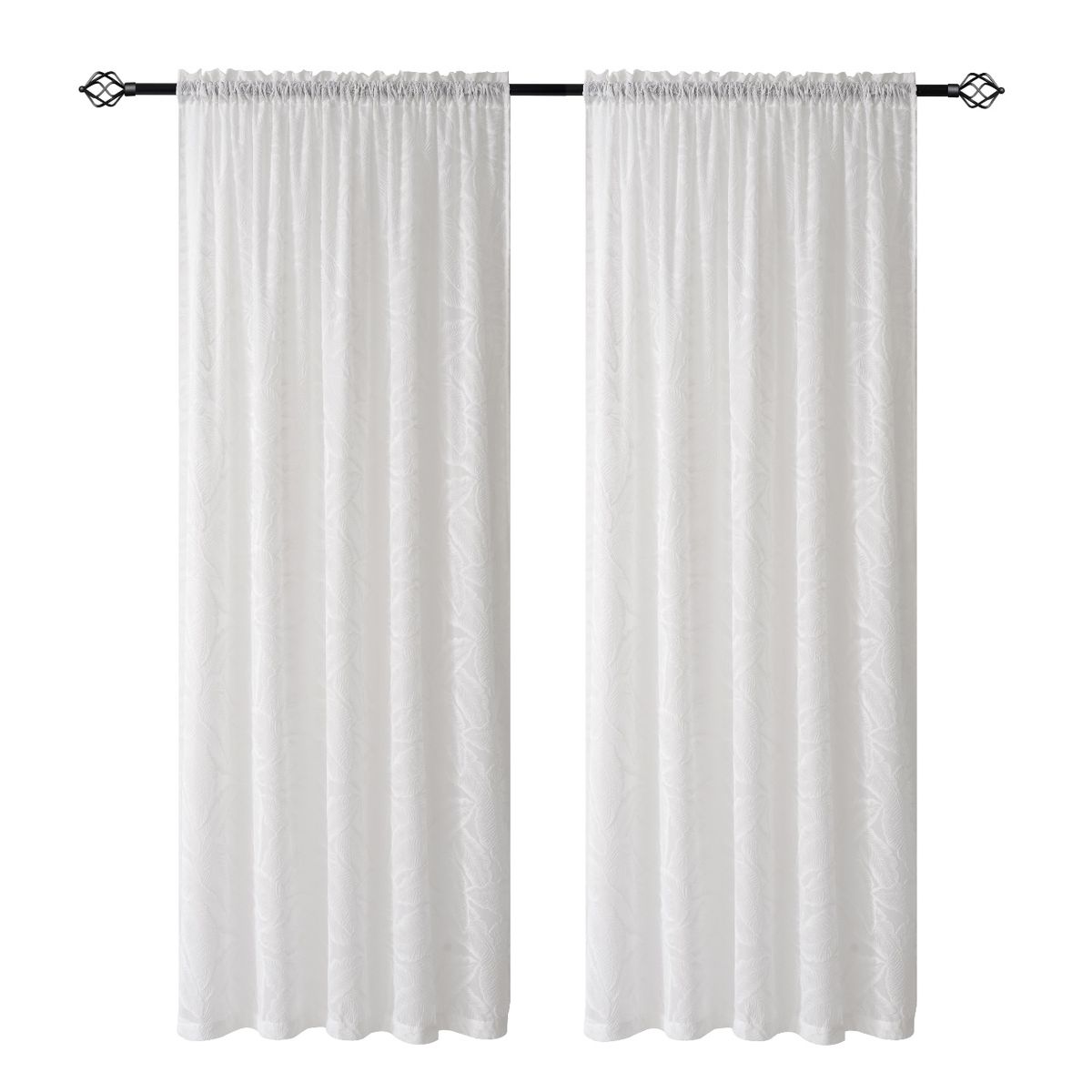 OKAY - Visillo Cortina Romantico Con Disenos 140x220 Cm 2 Paños TC-030