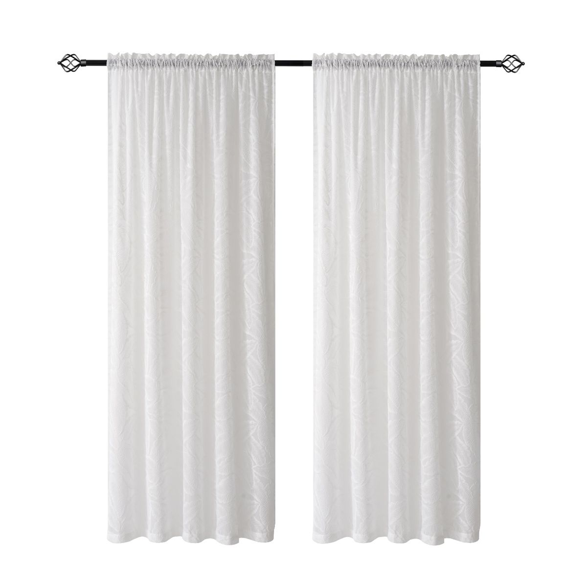 OKAY - Visillo Cortina Romantico Con Disenos 140x220 Cm 2 Paños TC-030