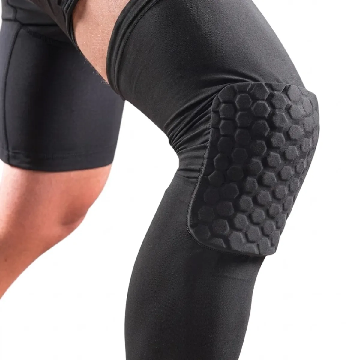 FOUR - Rodillera Deportiva Negra con Calza Elástica - Negro - L