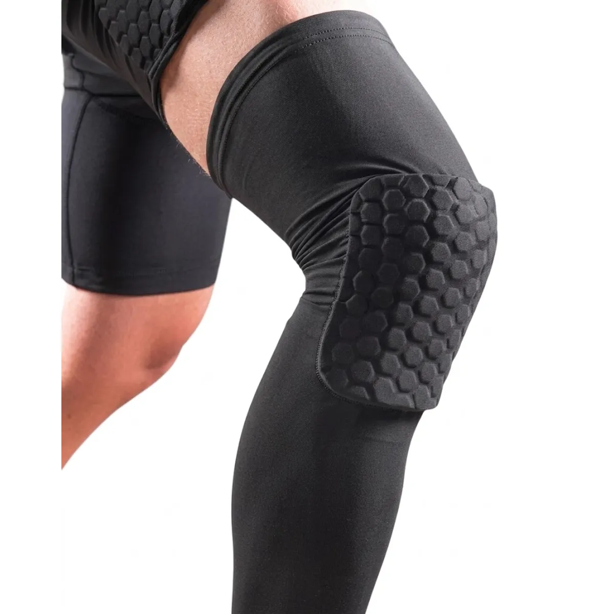 FOUR - Rodillera Deportiva Negra con Calza Elástica - Negro - L
