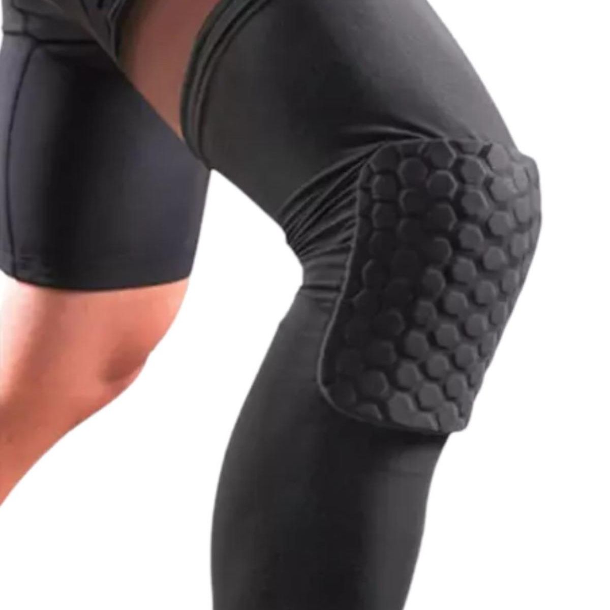 FOUR - Rodillera Deportiva Negra con Calza Elástica - Negro - S