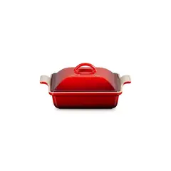 LE CREUSET - Bandeja Cuadrada Heritage c/ tapa 23cm Cereza