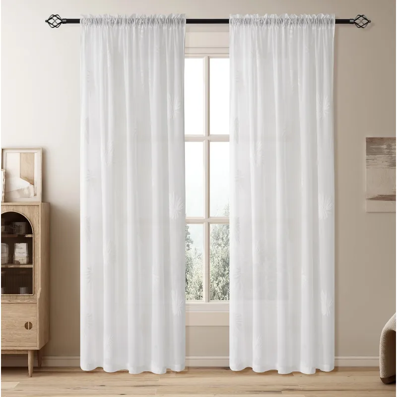 GENERICO - Visillo Romantico Con Disenos 140x220 Cm 2 Paños TC-032