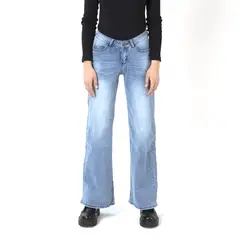 ELLUS - Jeans Low Extra Bella Diagonal Azul Medio Timeless