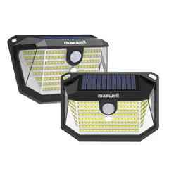 MAXWELL - Foco Solar 178 Led Exterior Pared X4 + Sensor