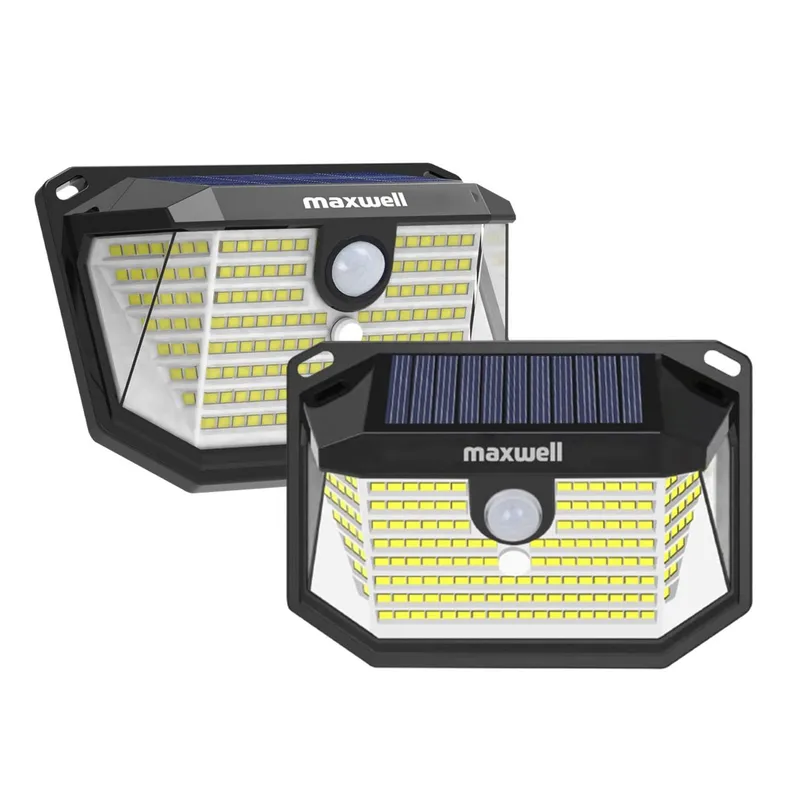 MAXWELL - Foco Solar Maxwell 178 Led Exterior Pared X4 + Sensor