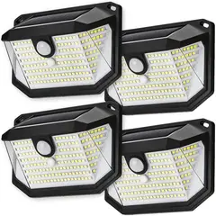 MAXWELL - Foco Solar 178 Led Exterior Pared X4 + Sensor