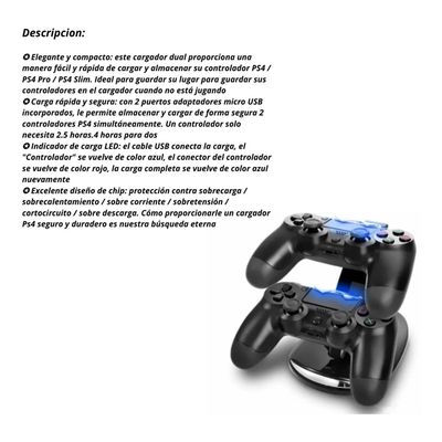 Imagen 2 del producto Cargador Ps4 Doble Base Control Ps4
