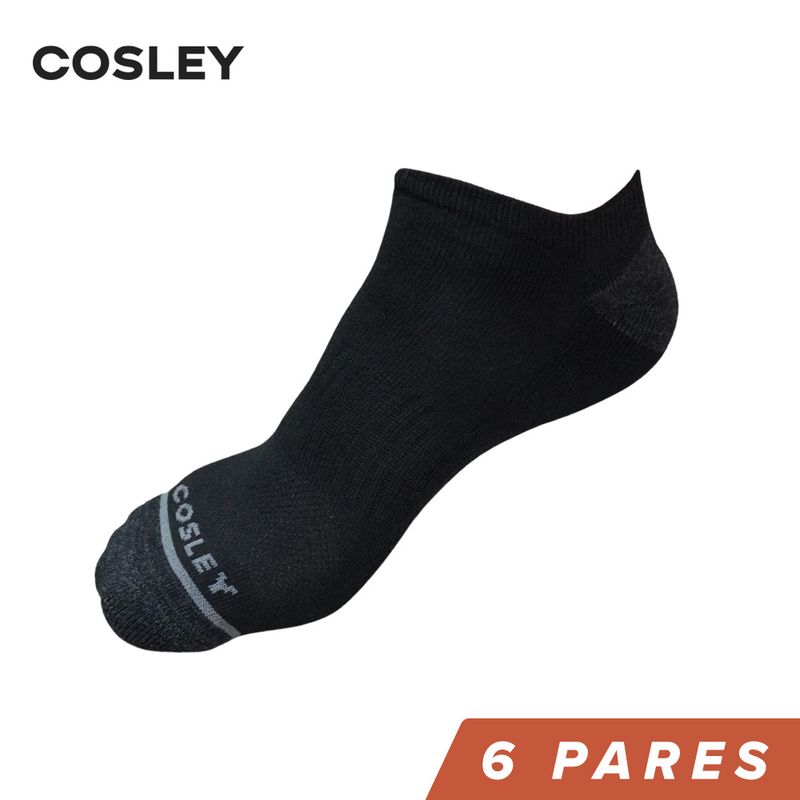 COSLEY - Pack 6 Pares Calcetines Hombre Tobillera Corto Negros Cosley