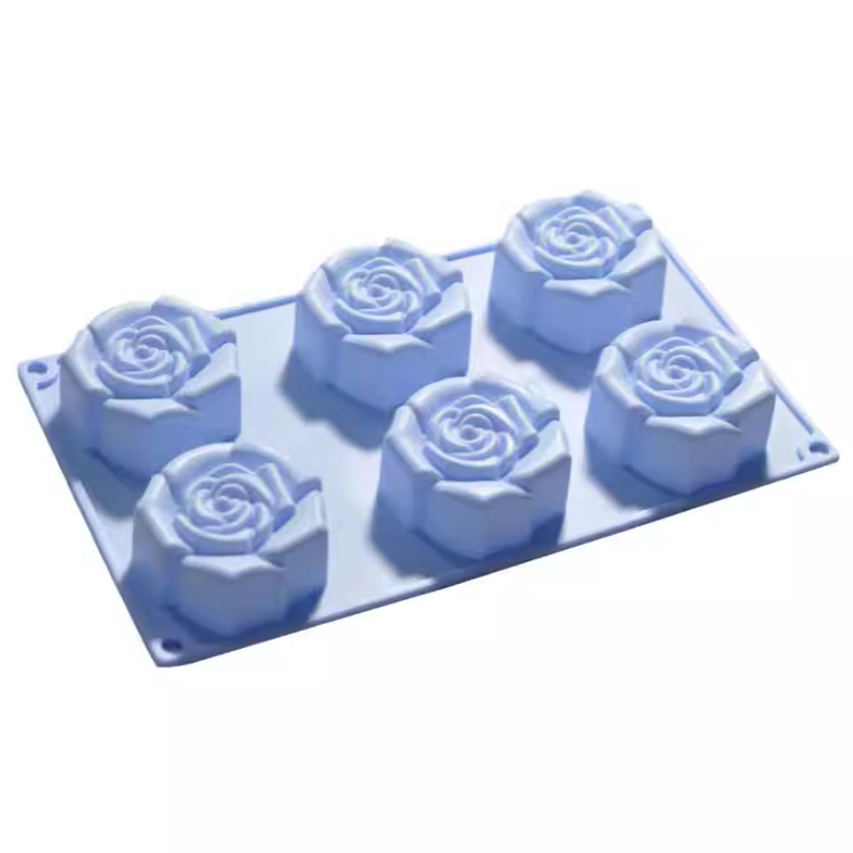 GENERICO - Molde de Silicona Diseño Rosas 3D Grandes Celeste.