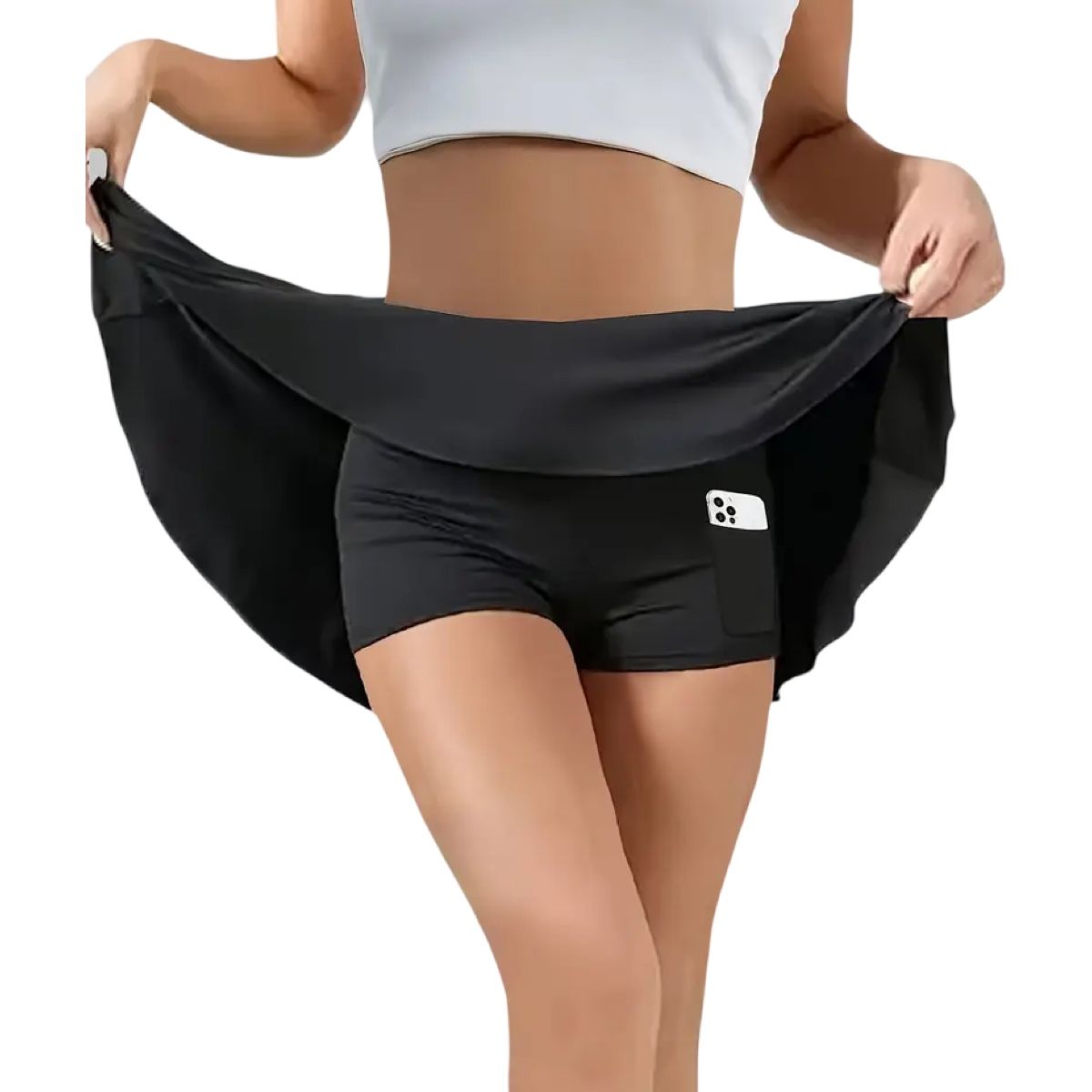 AAYO MODA - Falda Short Dupont con Bolsillo para Celular Moda Mujer