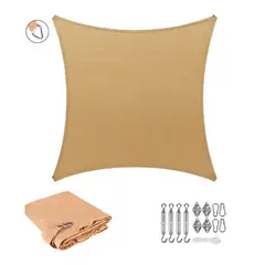 GENERICO - Vela cuadrada 5x5 beige 180grs kit anclaje s6