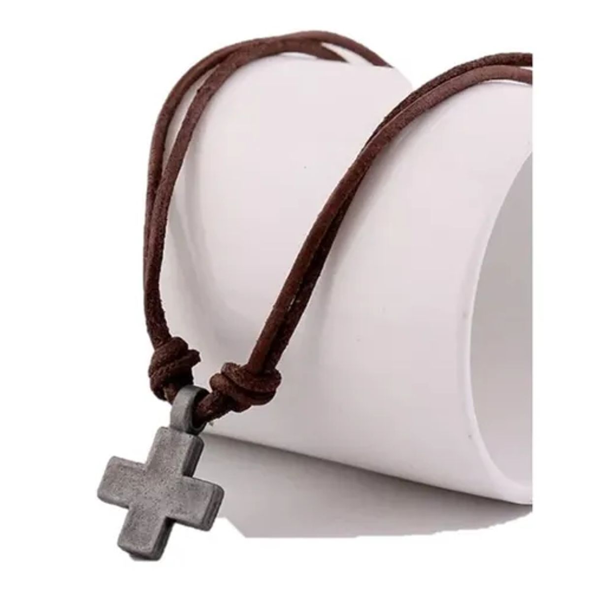 GENERICO - Collar De Cuero Cruz Hombre Mujer Moda Royal Madriz