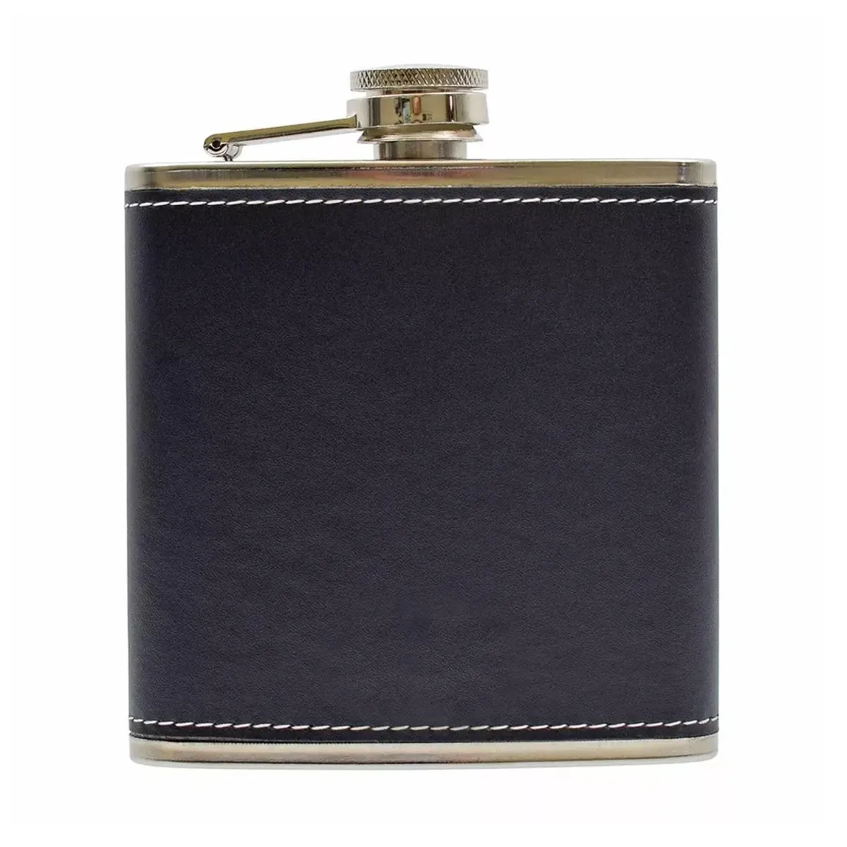 GENERICO - Licorera Petaca Wisquera De Cuero Acero Inoxidable 7oz