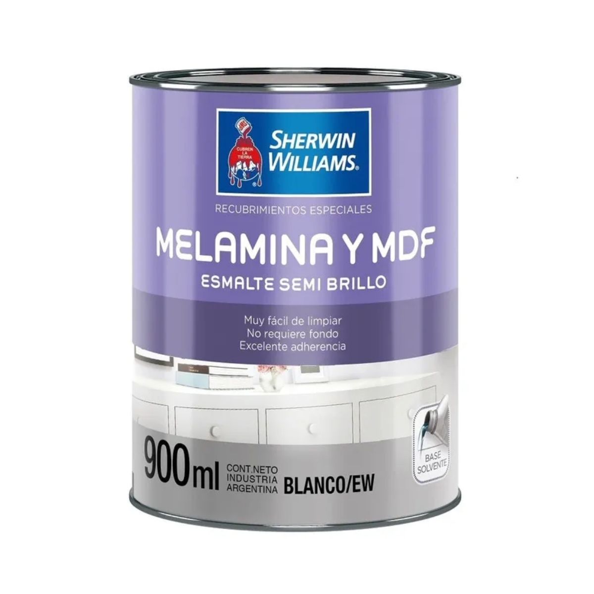 SHERWIN WILLIAMS - Esmalte melamina y mdf 1/4gl blanco Sherwin Williams