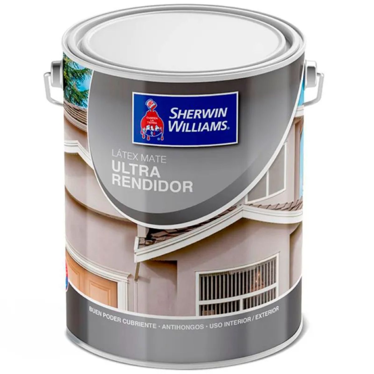 SHERWIN WILLIAMS - Latex mate galon blanco base ultra rendidor Sherwin Williams