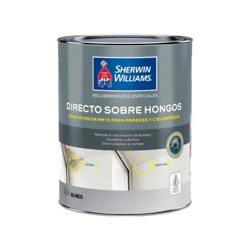 SHERWIN WILLIAMS - Esmalte al agua directo sobre hongos 1/4gl Sherwin Williams