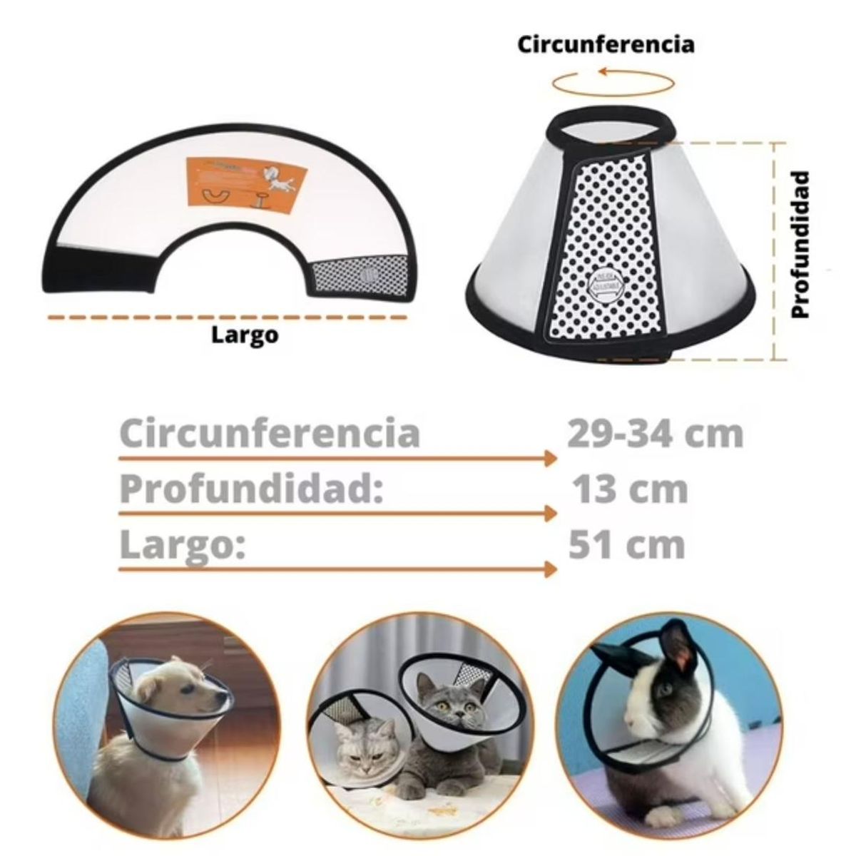 GENERICO - Collar Isabelino Velcro Talla 2 – 37-42 cm x 20 cm