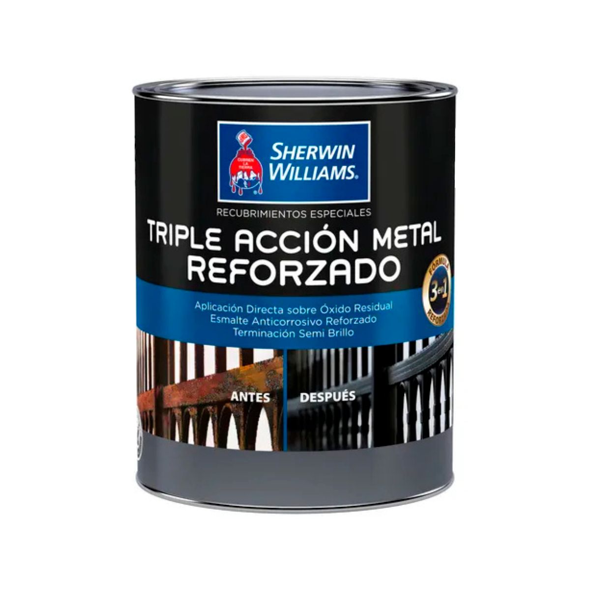 SHERWIN WILLIAMS - Esmalte sintetico 1/4gl triple accion negro Sherwin Williams