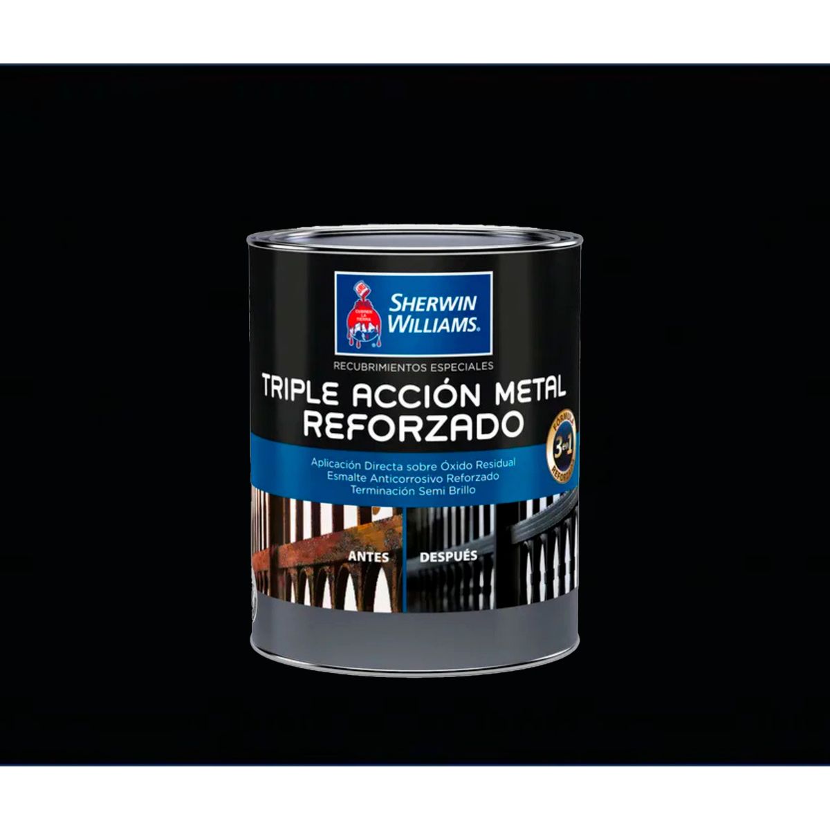 SHERWIN WILLIAMS - Esmalte sintetico 1/4gl triple accion negro Sherwin Williams