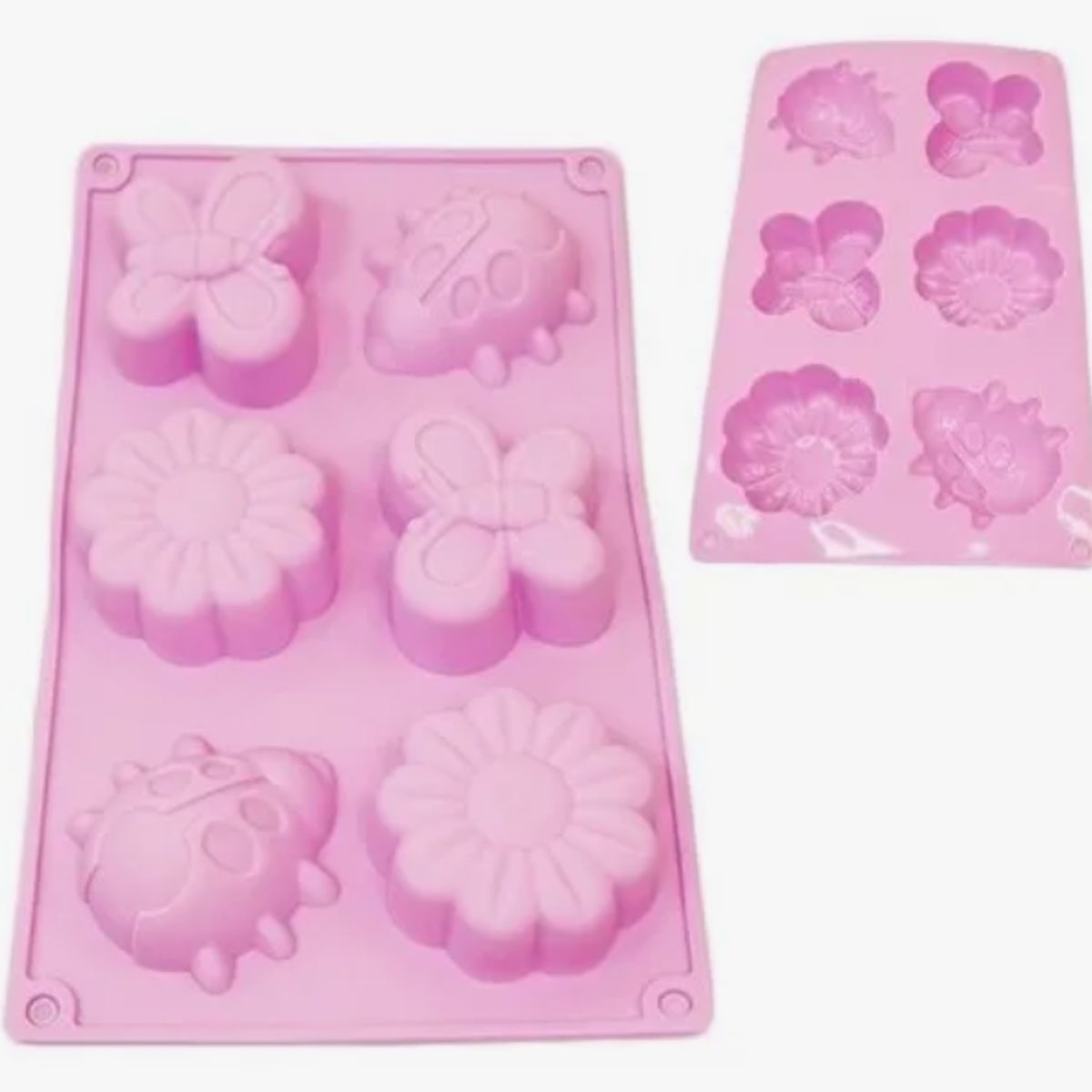 GENERICO - Molde de Silicona Diseño Flores Y Mariposas Rosado