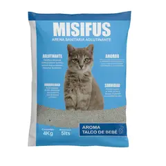 GENERICO - Arena Gato Sanitaria Aglutinante Misifus 4kg Talco De Bebé