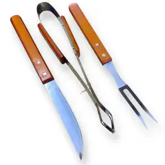 GENERICO - Set Parrillero Para Asados 3 Piezas Utencilios