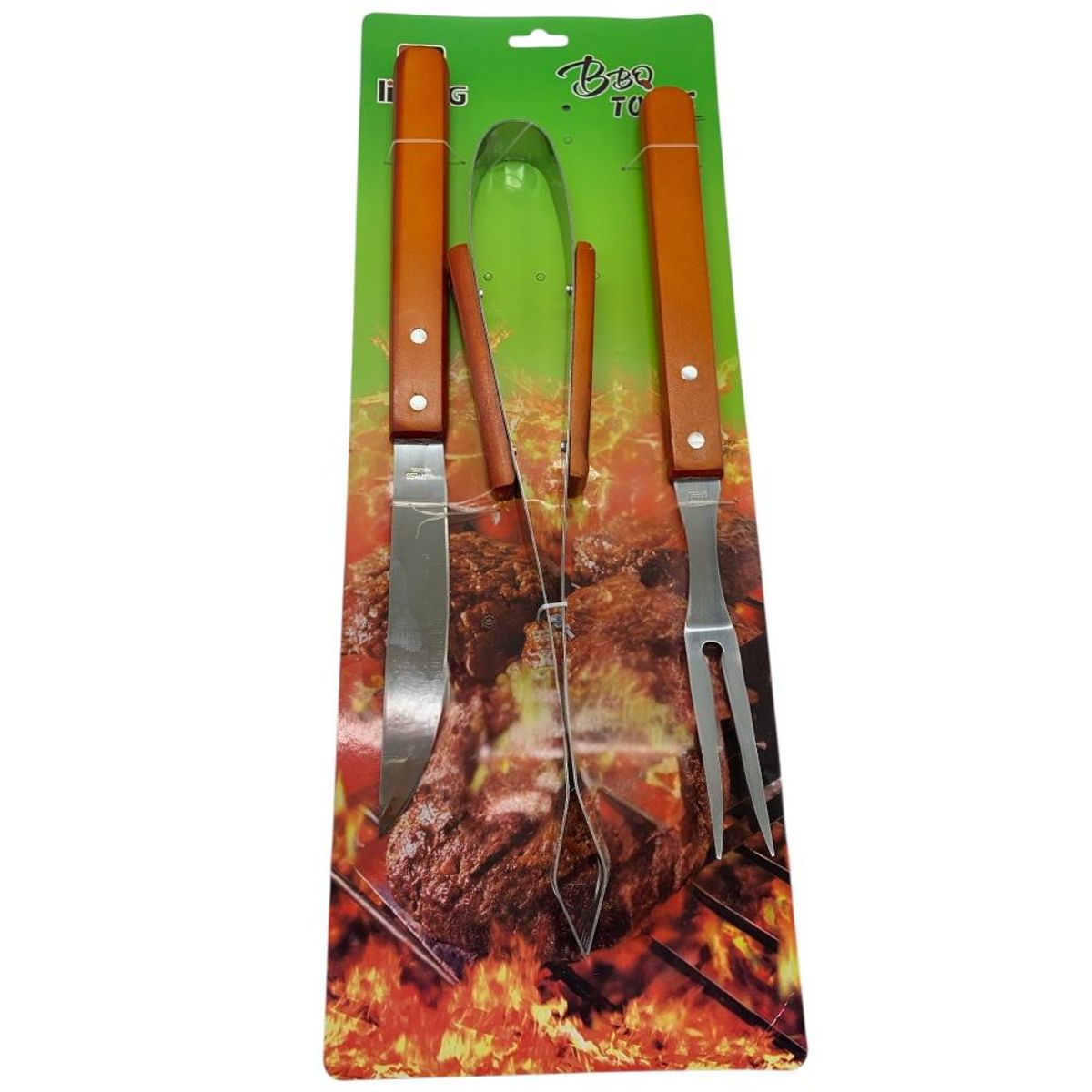 GENERICO - Set Parrillero Para Asados 3 Piezas Utencilios