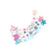 GENERICO - Porta Chupete Silicona Para Bebe Sujetador Animados Rosa