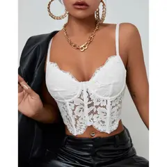 LIKE SHOP - Top Tirantes Mujer Corsét Sujetador Sexy Encaje Moda 9004