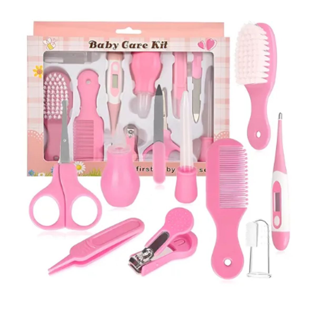 GENERICO - Kit de 10 Piezas Set De Higiene Para Bebes Rosado